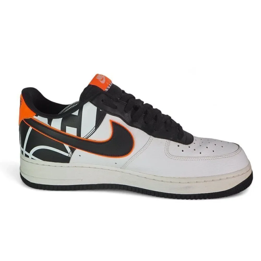 Nike Air Force 1‎ '07 LV8 'White Black Orange' Sneakers 823511-104 Men's 12